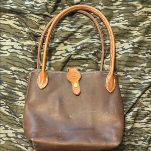Double Saddles Brown Leather Tote with pistol holder